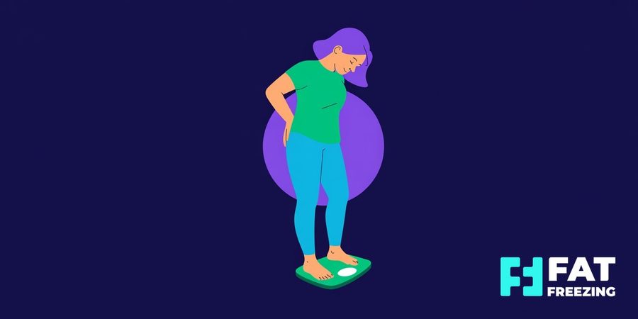 Woman standing on bathroom scales looking down at the reading