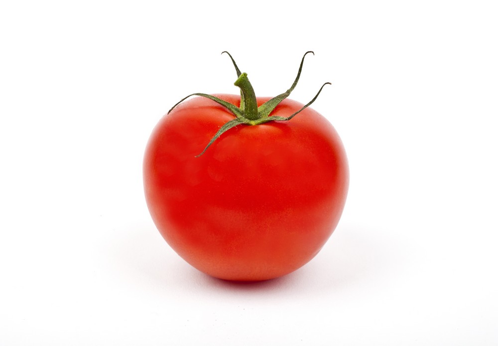 Tomato white background green stem